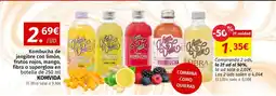 Maskom Supermercados KOMVIDA Kombucha de jengibre con limón, frutos rojos, mango, fibra o superglow en botella oferta