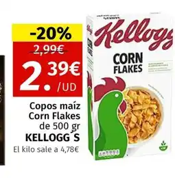 Maskom Supermercados KELLOGG'S Copos maíz Corn Flakes oferta