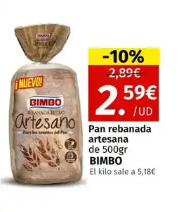 Maskom Supermercados BIMBO Pan rebanada artesana oferta
