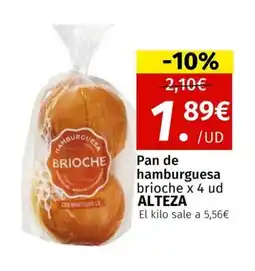 Maskom Supermercados ALTEZA Pan de hamburguesa brioche oferta