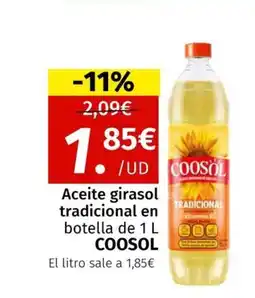 Maskom Supermercados COOSOL Aceite girasol tradicional en botella oferta