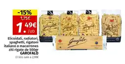 Maskom Supermercados GAROFALO Elicoidali, radiatori, spaghetti, rigatoni italiano o macarrones ziti rigate oferta