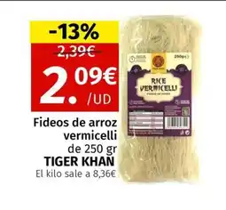 Maskom Supermercados TIGER KHAN Fideos de arroz vermicelli oferta