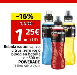 Maskom Supermercados POWERADE Bebida isotónica ice, citrus, zero ice o blood oferta