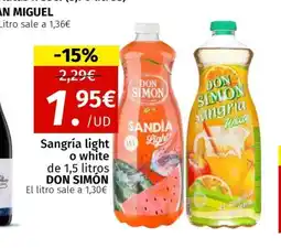 Maskom Supermercados DON SIMÓN Sangria light o white oferta
