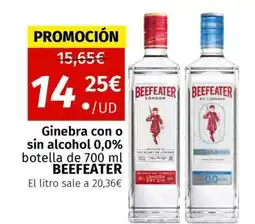 Maskom Supermercados BEEFEATER Ginebra con o sin alcohol 0,0% oferta