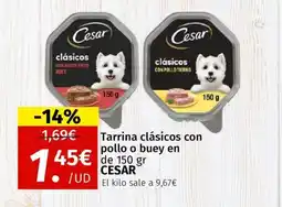 Maskom Supermercados CESAR Tarrina clásicos con pollo o buey oferta