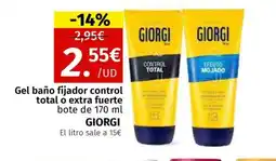 Maskom Supermercados GIORGI Gel baño fijador control total o extra fuerte oferta