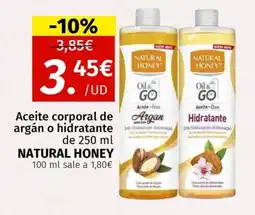 Maskom Supermercados NATURAL HONEY Aceite corporal de argán o hidratante oferta
