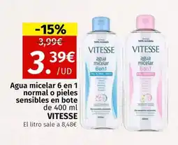 Maskom Supermercados VITESSE Agua micelar 6 en 1 normal o pieles sensibles en bote oferta