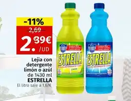 Maskom Supermercados ESTRELLA Lejia con detergente limón o azúl oferta