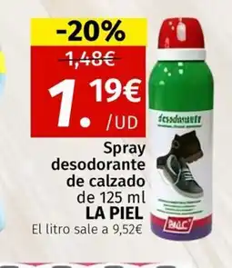 Maskom Supermercados LA PIEL Spray desodorante de calzado oferta