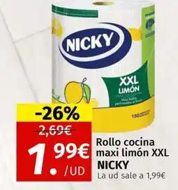 Maskom Supermercados NICKY Rollo cocina maxi limón XXL oferta