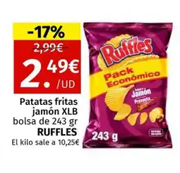 Maskom Supermercados RUFFLES Patatas fritas jamón XLB oferta