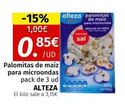 Maskom Supermercados ALTEZA Palomitas de maíz para microondas oferta