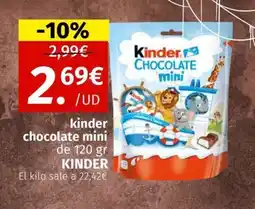 Maskom Supermercados KINDER chocolate mini oferta