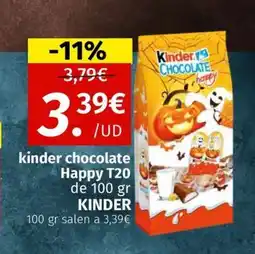 Maskom Supermercados KINDER chocolate Happy T20 oferta