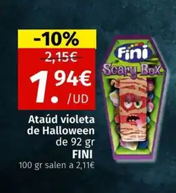 Maskom Supermercados FINI Ataúd violeta de Halloween oferta