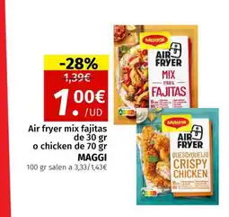 Maskom Supermercados Air fryer mix fajitas o chicken oferta