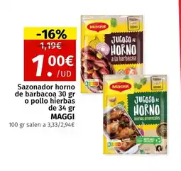 Maskom Supermercados MAGGI Sazonador horno de barbacoa o pollo oferta
