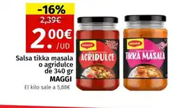 Maskom Supermercados MAGGI Salsa tikka masala agridulce oferta