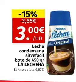 Maskom Supermercados LA LECHERA Leche condensada sirvefacil oferta