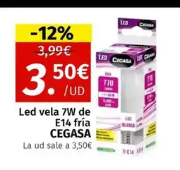 Maskom Supermercados CEGASA Led vela 7W de E14 fría oferta