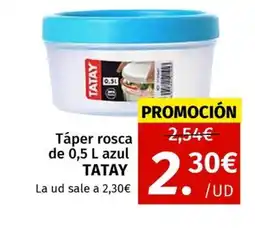 Maskom Supermercados TATAY Táper rosca de azul oferta