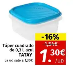 Maskom Supermercados TATAY Táper cuadrado de azul oferta
