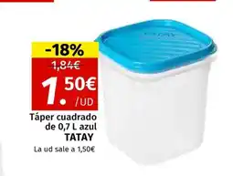 Maskom Supermercados TATAY Táper cuadrado de azul oferta