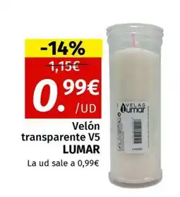 Maskom Supermercados LUMAR Velón transparente V5 oferta