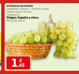 Alcampo Uva blanca sin semilla oferta