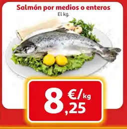 Alcampo Salmón por medios o enteros oferta