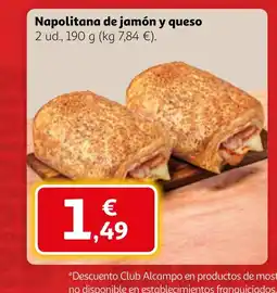 Alcampo Napolitana de jamón y queso oferta