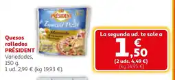 Alcampo PRÉSIDENT Quesos rallados oferta