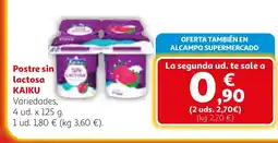 Alcampo KAIKU Postre sin lactosa oferta