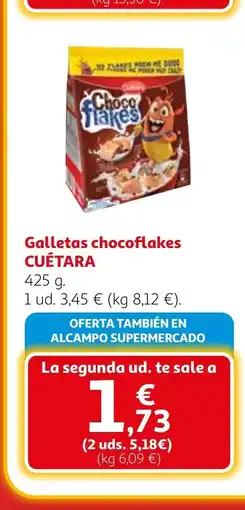 Alcampo CUÉTARA Galletas chocoflakes oferta