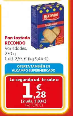 Alcampo RECONDO Pan tostado oferta