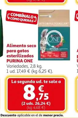 Alcampo PURINA ONE Alimento seco para gatos esterilizados oferta