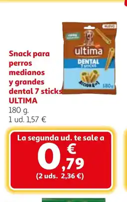 Alcampo ULTIMA Snack para perros medianos y grandes dental 7 sticks oferta