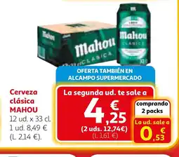 Alcampo MAHOU Cerveza clásica oferta