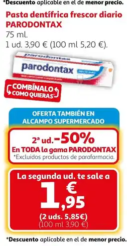 Alcampo PARODONTAX Pasta dentifrica frescor diario oferta