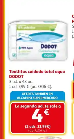 Alcampo DODOT Toallitas cuidado total aqua oferta
