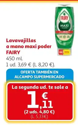 Alcampo FAIRY Lavavajillas a mano maxi poder oferta
