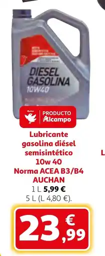 Alcampo Lubricante gasolina diésel semisintético oferta