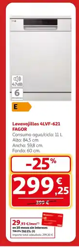 Alcampo FAGOR Lavavajillas 4LVF-621 oferta