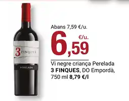 BonpreuEsclat 3 FINQUES Vinegre criança Perelada DO Empordà oferta