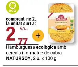 BonpreuEsclat NATURSOY Hamburguesa ecològica amb cereals i formatge de cabral oferta