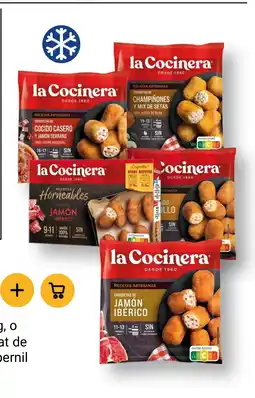 BonpreuEsclat LA COCINERA Croquetes de pernil ibèric o pollastre, carn d'olla variat de bolets o enfornables de pernil ibèric oferta