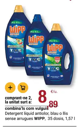 BonpreuEsclat WIPP Detergent líquid antiolor, blau o llis sense arrugues oferta